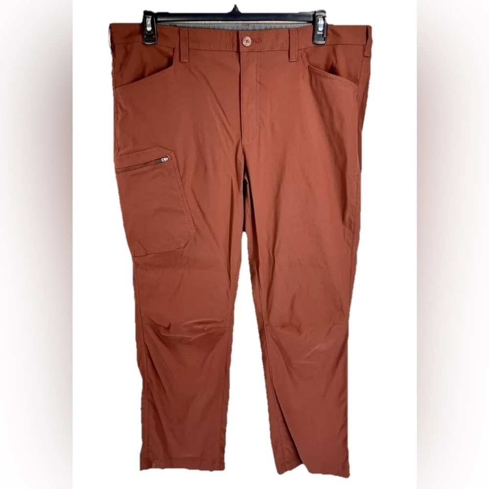 Eddie Bauer Pants Mens 40x30 Travex Rust Red Chino Stretch Hiking Outdoor